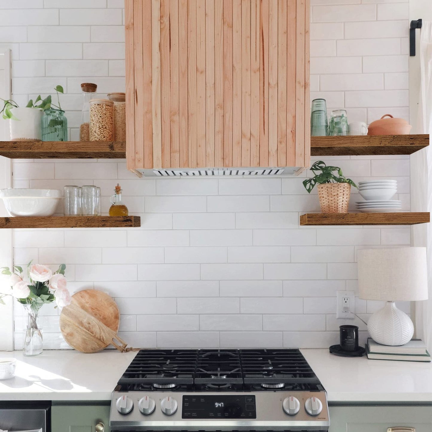 Bathroom Wall Shelves 15.7" – Set of 2, Rustic Brown
