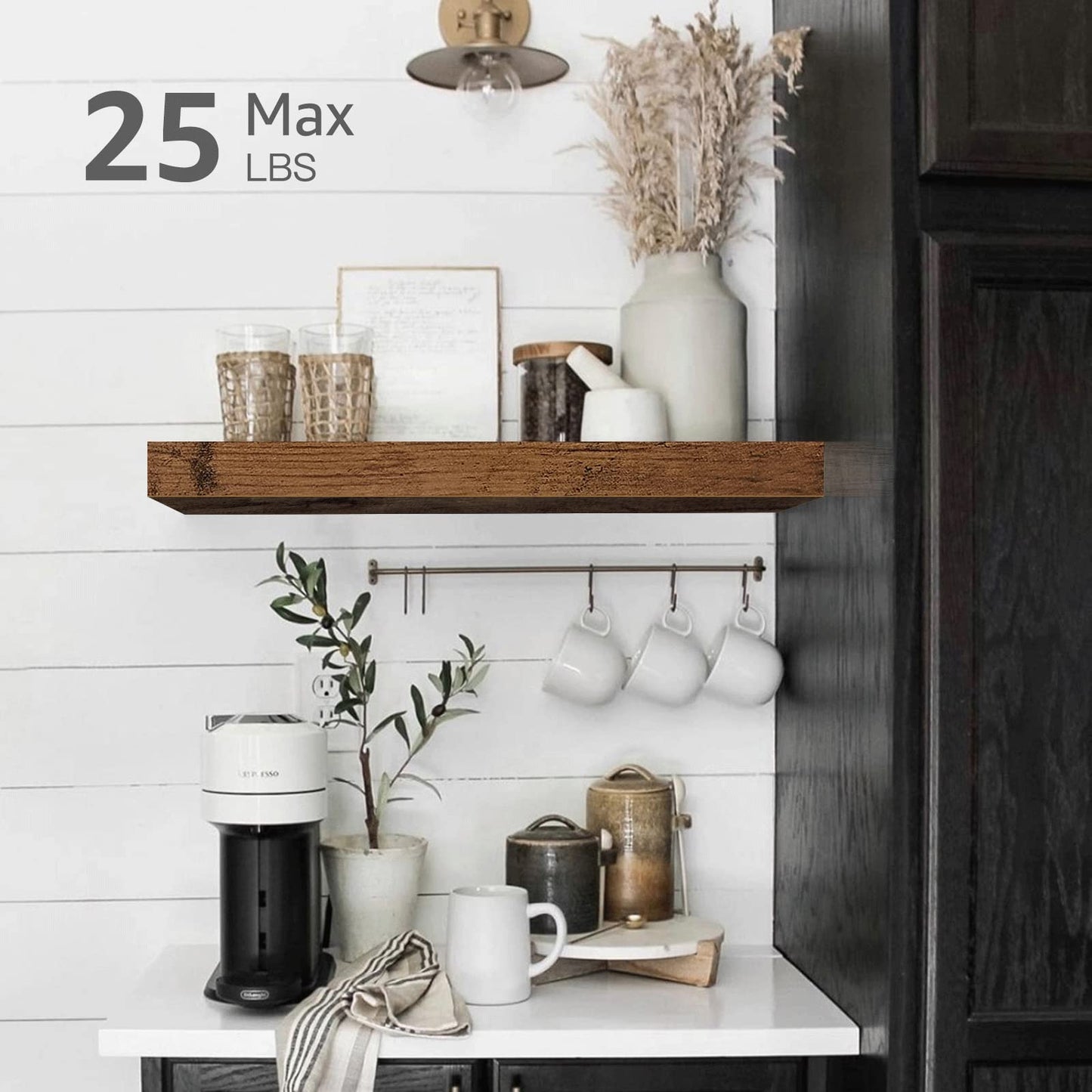 Bathroom Wall Shelves 15.7" – Set of 2, Rustic Brown